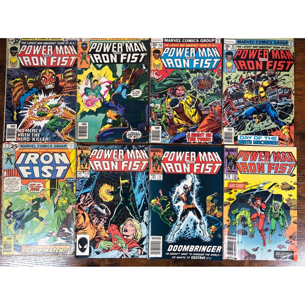 Marvel Power Man and Iron Fist Comic Book Lot of 8 Bronze Copper Age Luke Cage